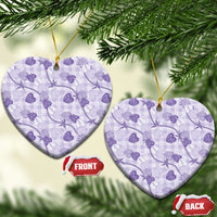 Anthurium Pikake Ti Leaf Palaka Ceramic Ornament Purple Version LT01 Heart Purple - Polynesian Pride