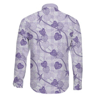 Anthurium Pikake Ti Leaf Palaka Family Matching Mermaid Dress and Hawaiian Shirt Purple Version LT01 - Polynesian Pride