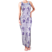 Anthurium Pikake Ti Leaf Palaka Family Matching Tank Maxi Dress and Hawaiian Shirt Purple Version LT01 Mom's Dress Purple - Polynesian Pride