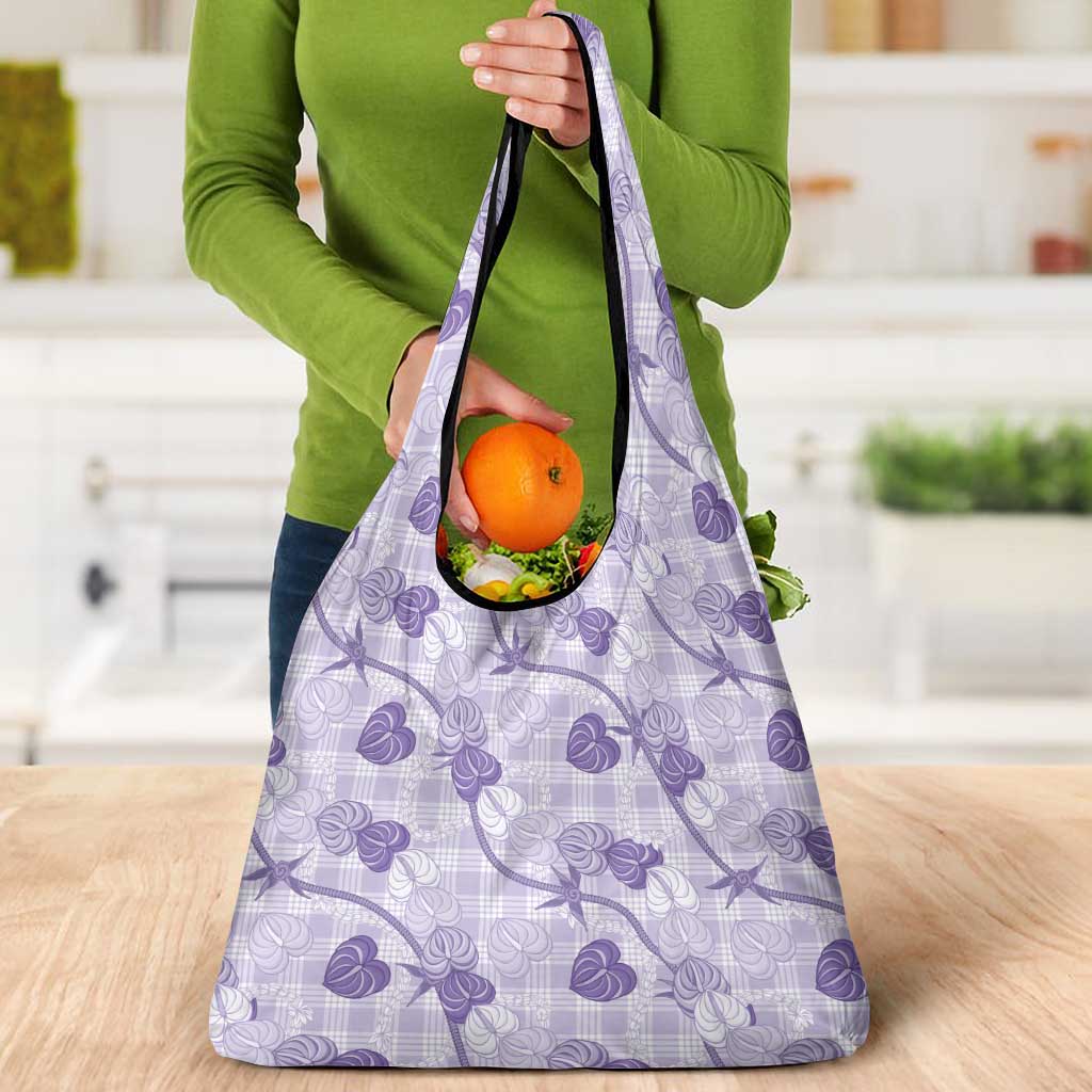 Anthurium Pikake Ti Leaf Palaka Grocery Bag Purple Version