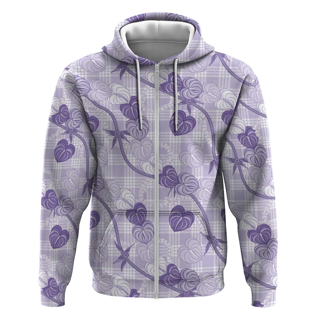 Anthurium Pikake Ti Leaf Palaka Hoodie Purple Version