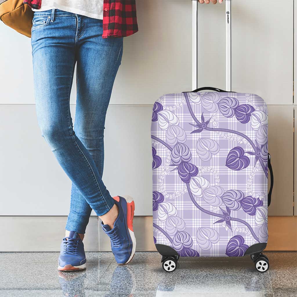 Anthurium Pikake Ti Leaf Palaka Luggage Cover Purple Version