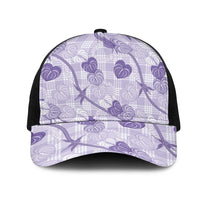 Anthurium Pikake Ti Leaf Palaka Mesh Trucker Cap Purple Version