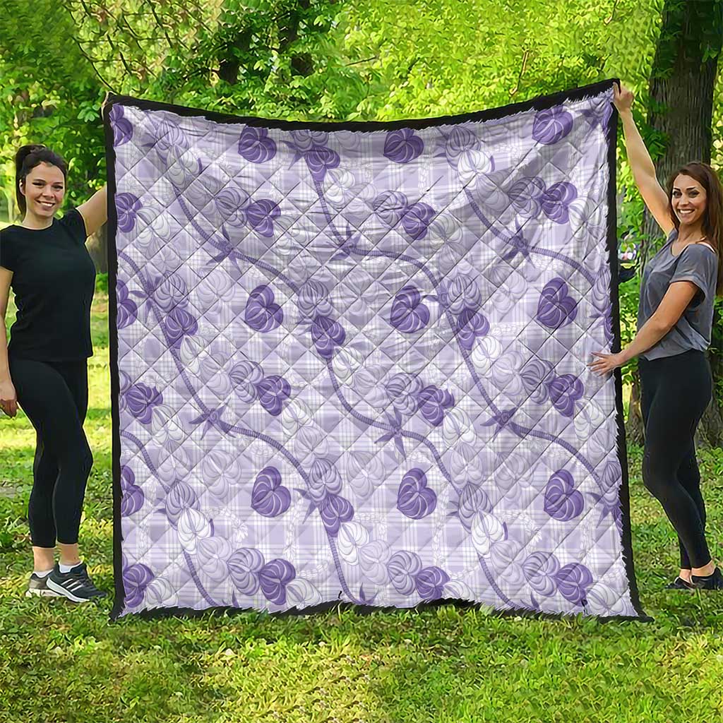 Anthurium Pikake Ti Leaf Palaka Quilt Purple Version