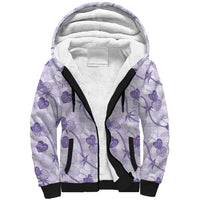 Anthurium Pikake Ti Leaf Palaka Sherpa Hoodie Purple Version LT01 Unisex Purple - Polynesian Pride