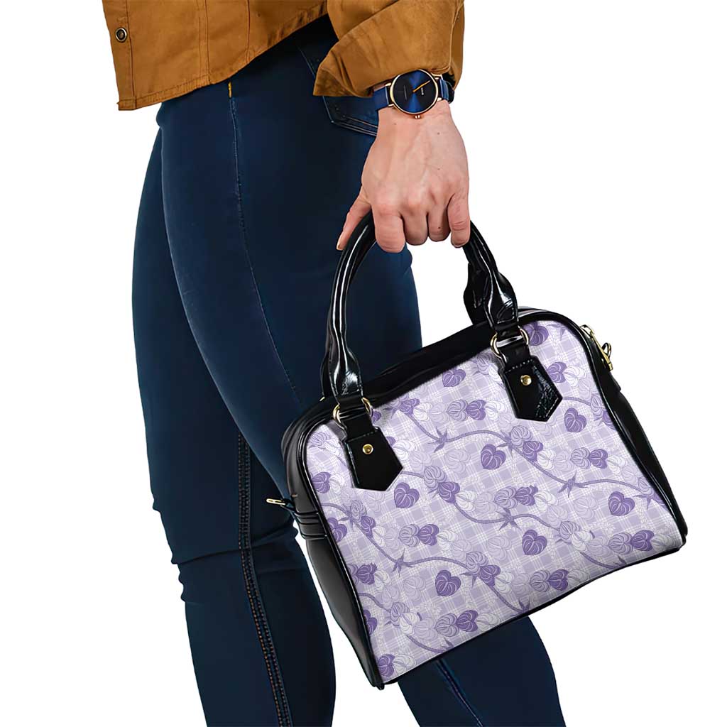 Anthurium Pikake Ti Leaf Palaka Shoulder Handbag Purple Version