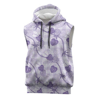 Anthurium Pikake Ti Leaf Palaka Sleeveless Hoodie Purple Version