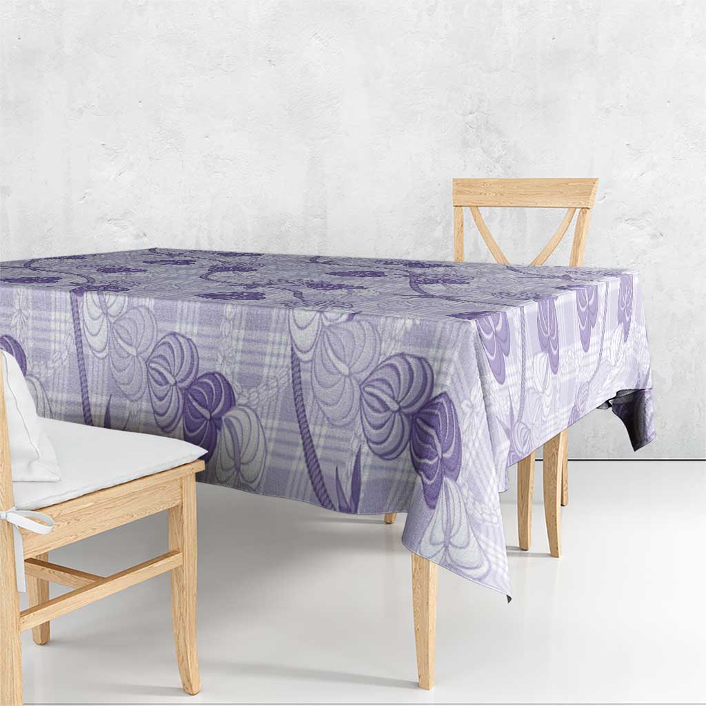 Anthurium Pikake Ti Leaf Palaka Tablecloth Purple Version