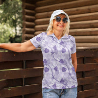 Anthurium Pikake Ti Leaf Palaka Women Polo Shirt Purple Version