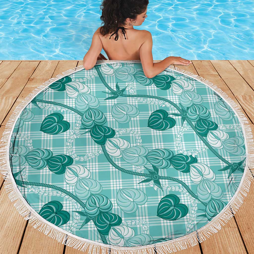 Anthurium Pikake Ti Leaf Palaka Beach Blanket Turquoise Version