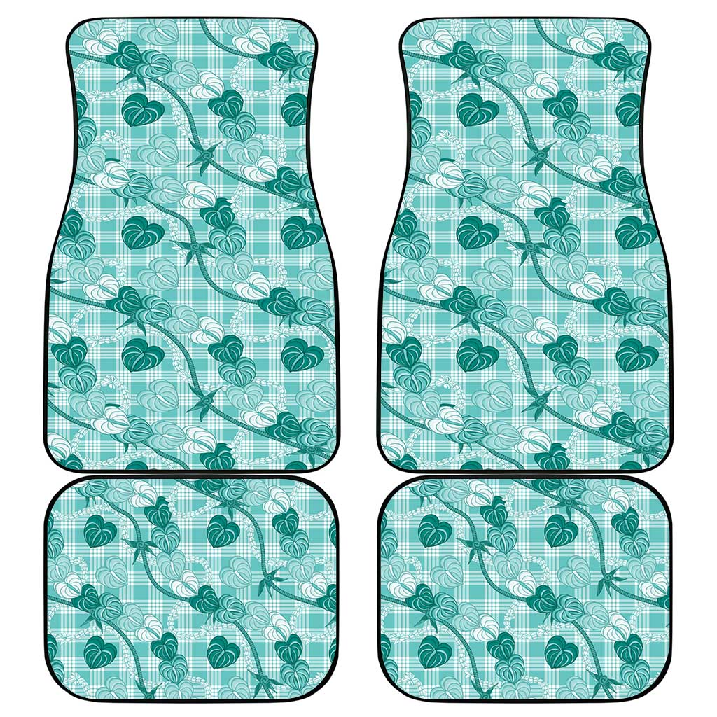 Anthurium Pikake Ti Leaf Palaka Car Mats Turquoise Version