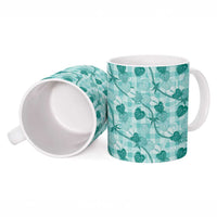 Anthurium Pikake Ti Leaf Palaka Ceramic Mug Turquoise Version