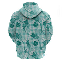 Anthurium Pikake Ti Leaf Palaka Hoodie Turquoise Version