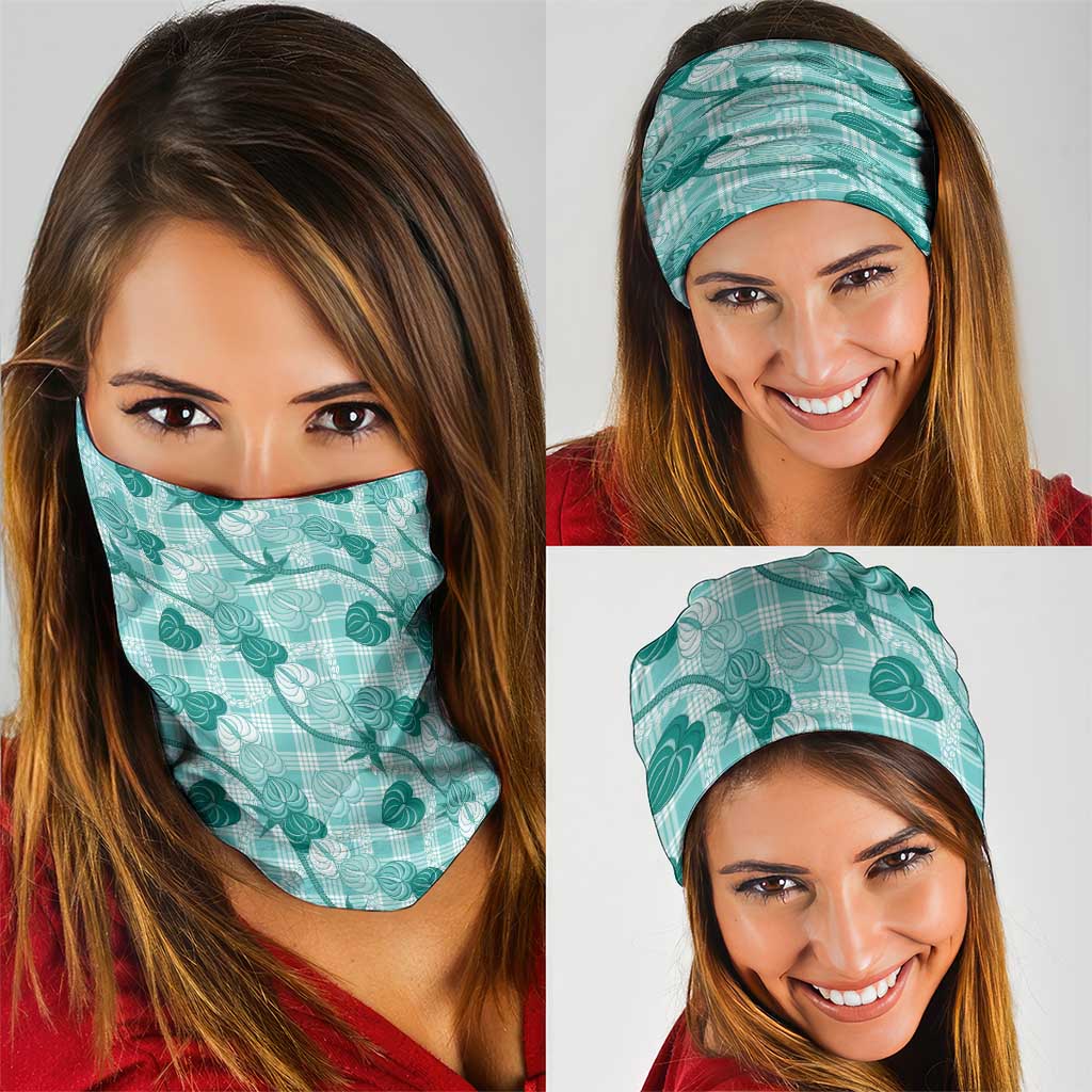 Anthurium Pikake Ti Leaf Palaka Neck Gaiter Turquoise Version
