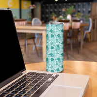 Anthurium Pikake Ti Leaf Palaka Skinny Tumbler Turquoise Version