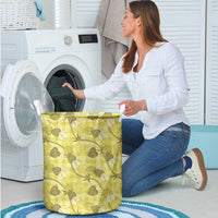 Anthurium Pikake Ti Leaf Palaka Laundry Basket Yellow Version