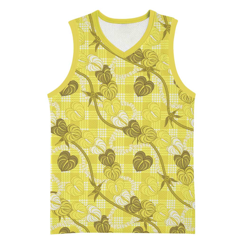Anthurium Pikake Ti Leaf Palaka Basketball Jersey Yellow Version