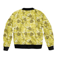 Anthurium Pikake Ti Leaf Palaka Bomber Jacket Yellow Version