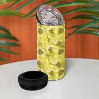 Anthurium Pikake Ti Leaf Palaka 4 in 1 Can Cooler Tumbler Yellow Version