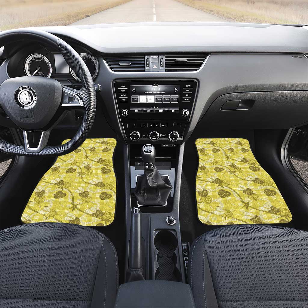 Anthurium Pikake Ti Leaf Palaka Car Mats Yellow Version