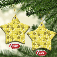 Anthurium Pikake Ti Leaf Palaka Ceramic Ornament Yellow Version LT01 Star Yellow - Polynesian Pride