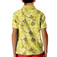 Anthurium Pikake Ti Leaf Palaka Kid Polo Shirt Yellow Version