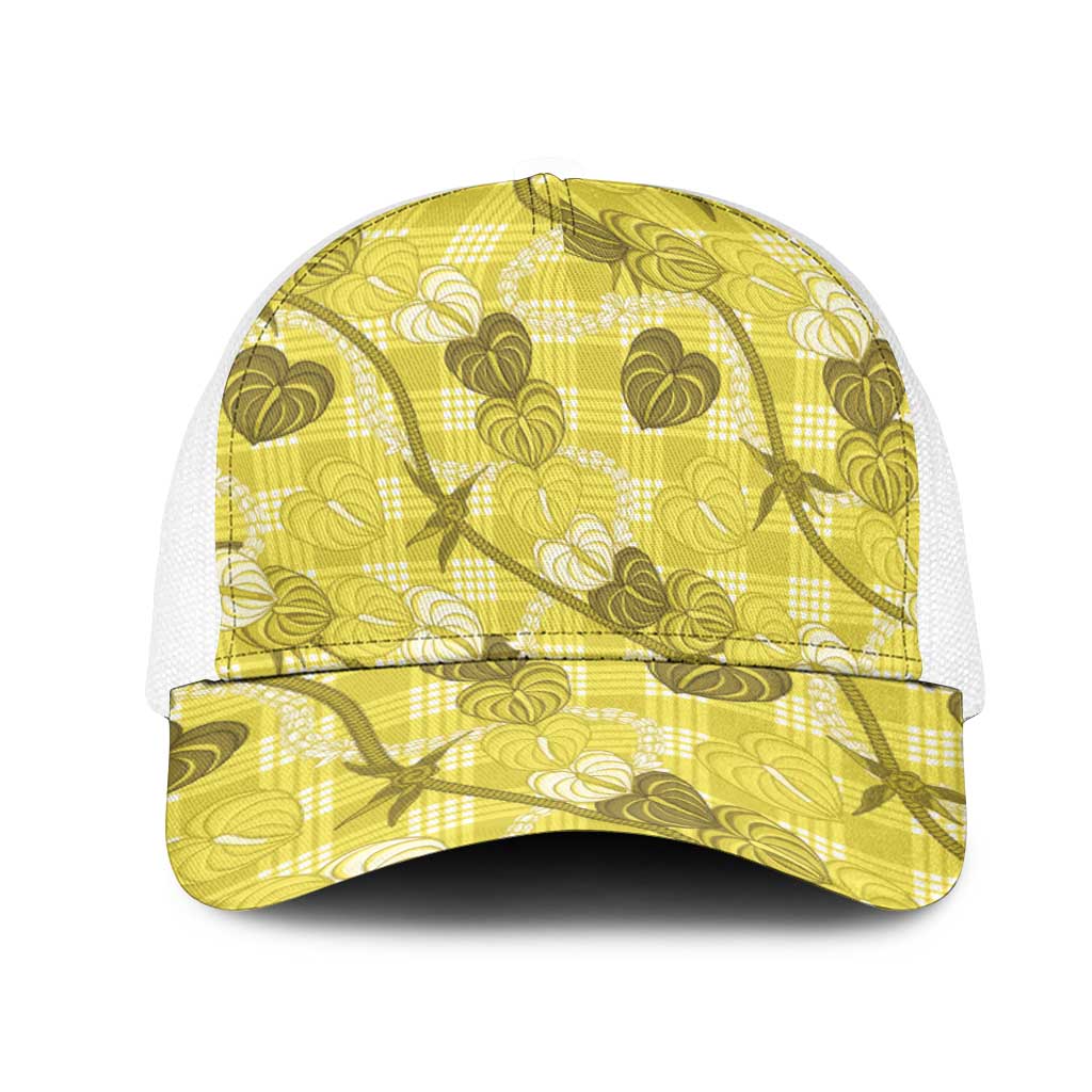 Anthurium Pikake Ti Leaf Palaka Mesh Trucker Cap Yellow Version