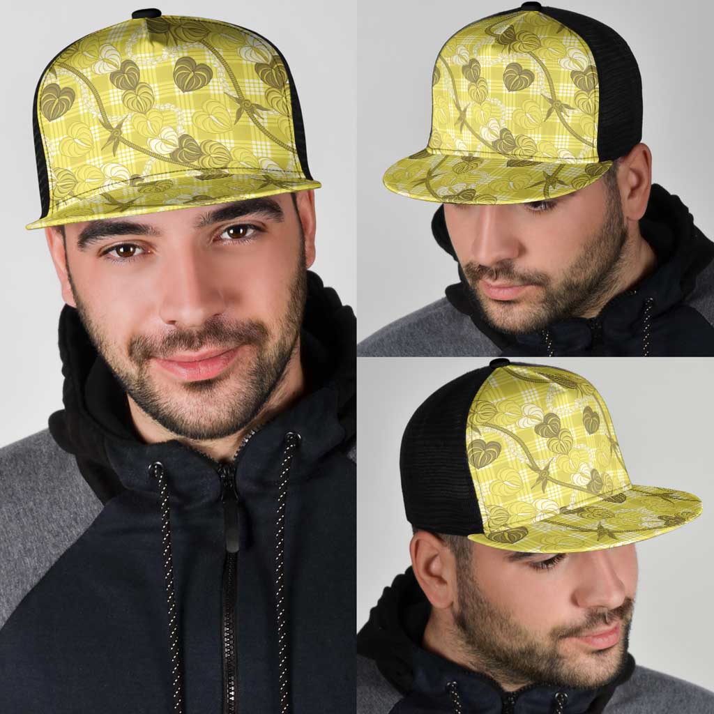 Anthurium Pikake Ti Leaf Palaka Mesh Trucker Cap Yellow Version