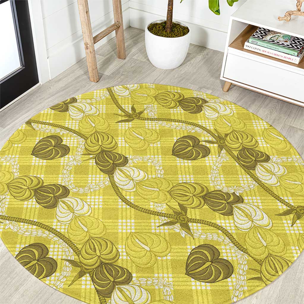 Anthurium Pikake Ti Leaf Palaka Round Carpet Yellow Version
