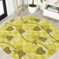 Anthurium Pikake Ti Leaf Palaka Round Carpet Yellow Version