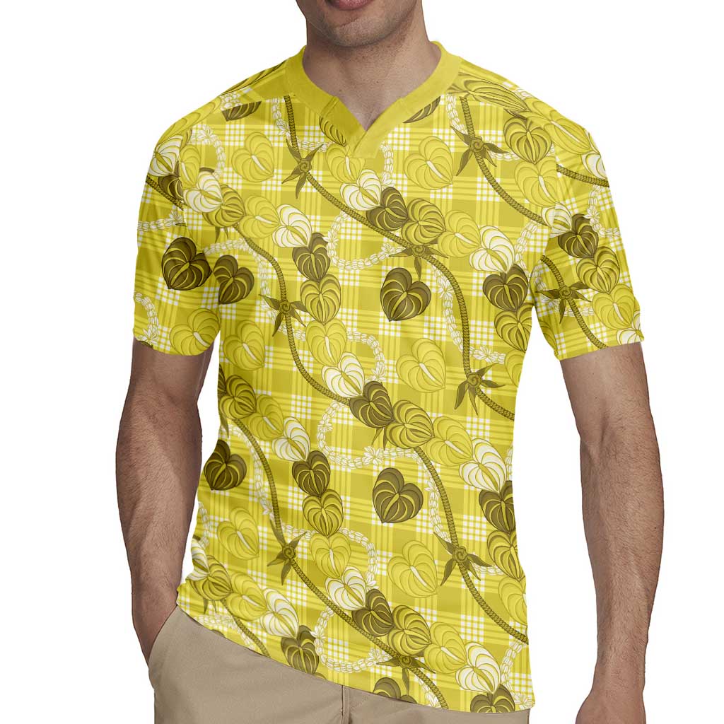 Anthurium Pikake Ti Leaf Palaka Rugby Jersey Yellow Version