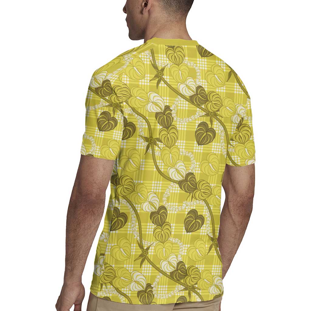 Anthurium Pikake Ti Leaf Palaka Rugby Jersey Yellow Version