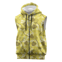 Anthurium Pikake Ti Leaf Palaka Sleeveless Zip Hoodie Yellow Version