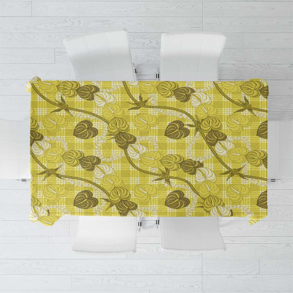 Anthurium Pikake Ti Leaf Palaka Tablecloth Yellow Version