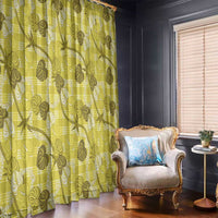 Anthurium Pikake Ti Leaf Palaka Window Curtain Yellow Version
