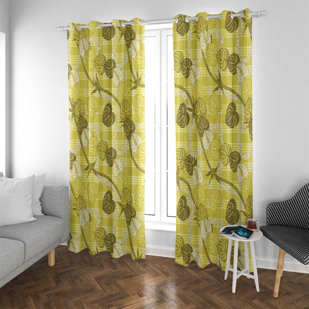 Anthurium Pikake Ti Leaf Palaka Window Curtain Yellow Version