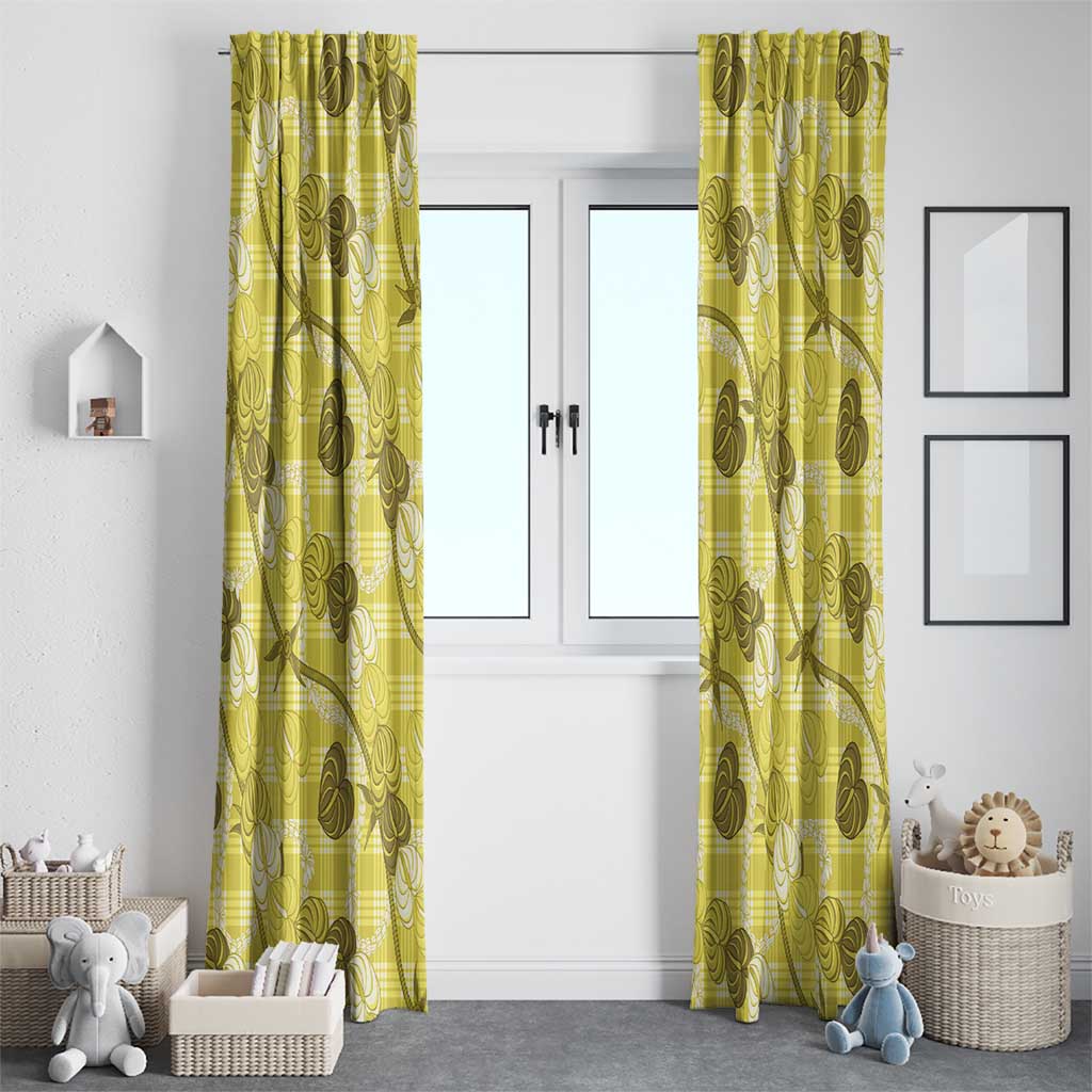 Anthurium Pikake Ti Leaf Palaka Window Curtain Yellow Version