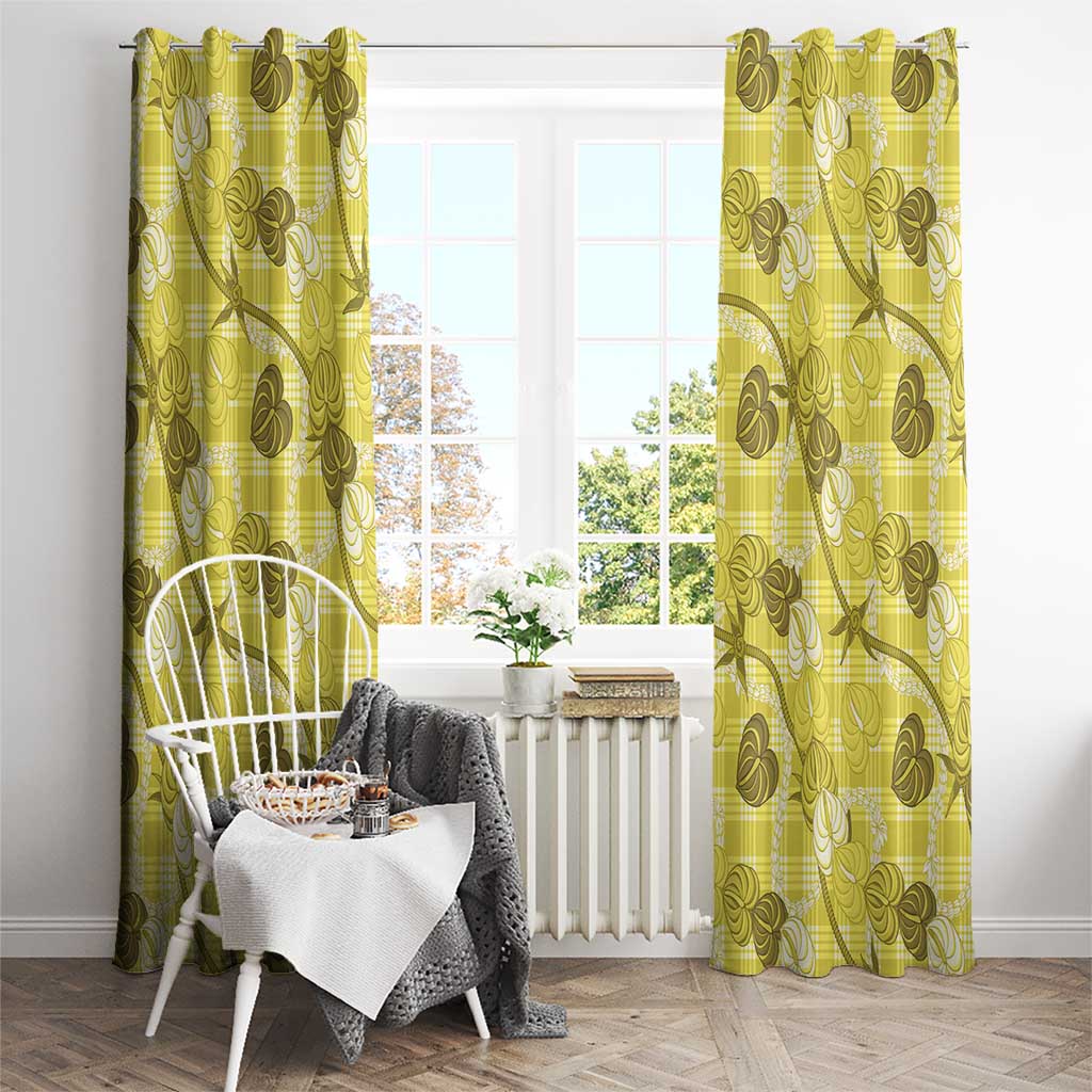 Anthurium Pikake Ti Leaf Palaka Window Curtain Yellow Version