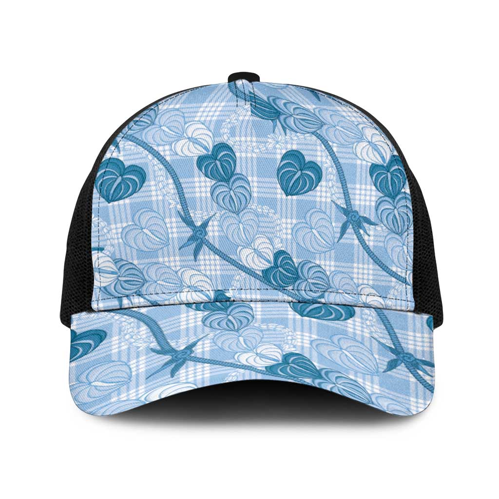 Anthurium Pikake Ti Leaf Palaka Baseball Net Cap Blue Version