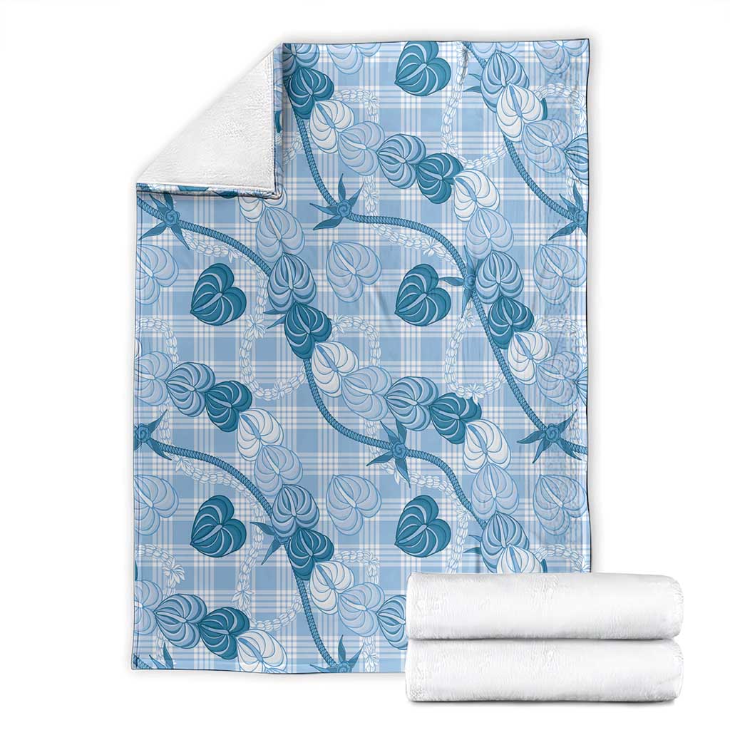 Anthurium Pikake Ti Leaf Palaka Blanket Blue Version