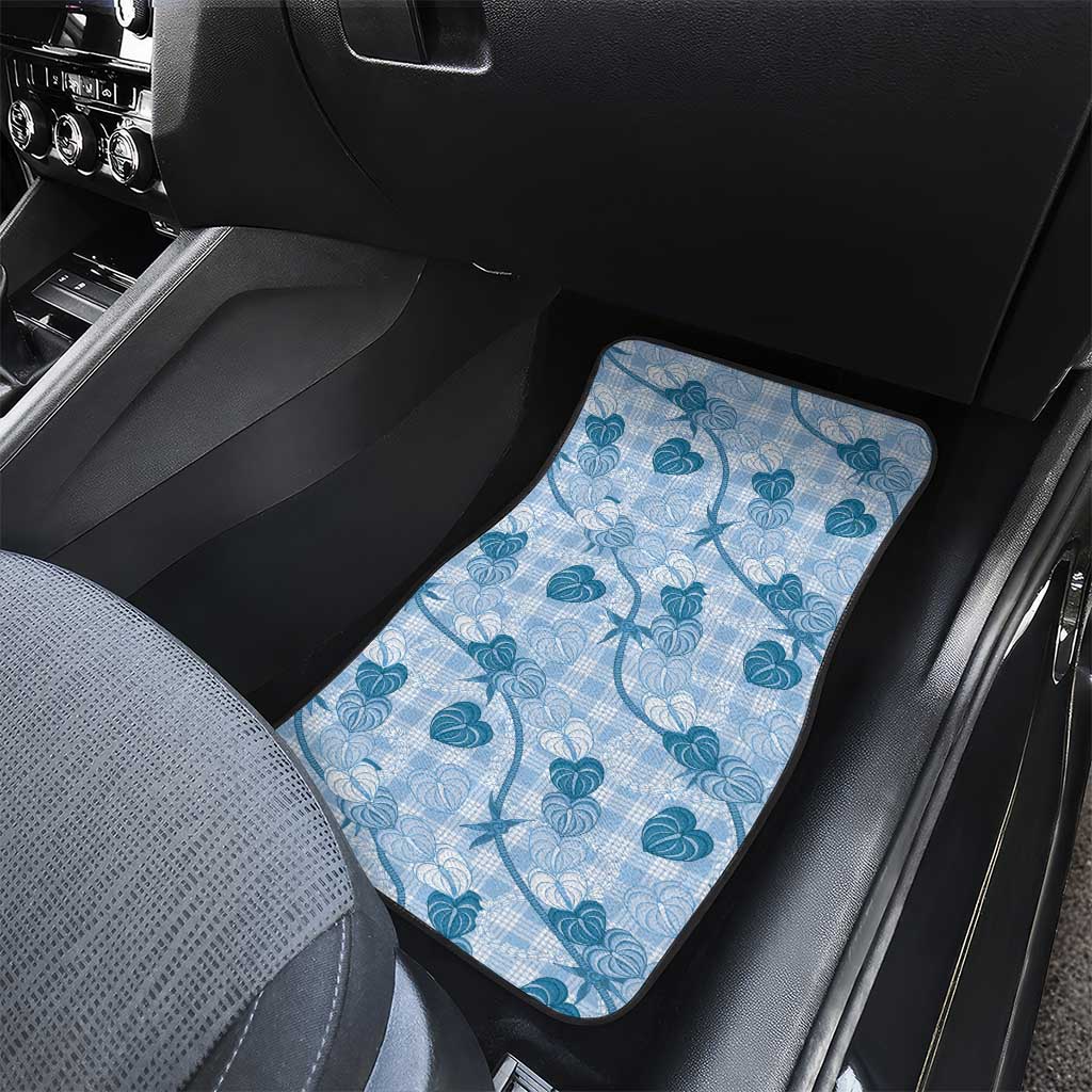 Anthurium Pikake Ti Leaf Palaka Car Mats Blue Version