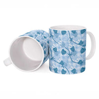 Anthurium Pikake Ti Leaf Palaka Ceramic Mug Blue Version