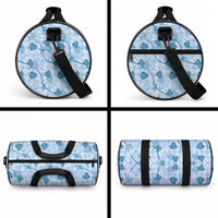 Anthurium Pikake Ti Leaf Palaka Duffle Bag Blue Version LT01 - Polynesian Pride