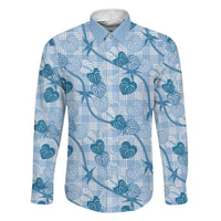 Anthurium Pikake Ti Leaf Palaka Family Matching Tank Maxi Dress and Hawaiian Shirt Blue Version