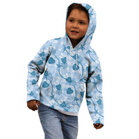Anthurium Pikake Ti Leaf Palaka Kid Hoodie Blue Version