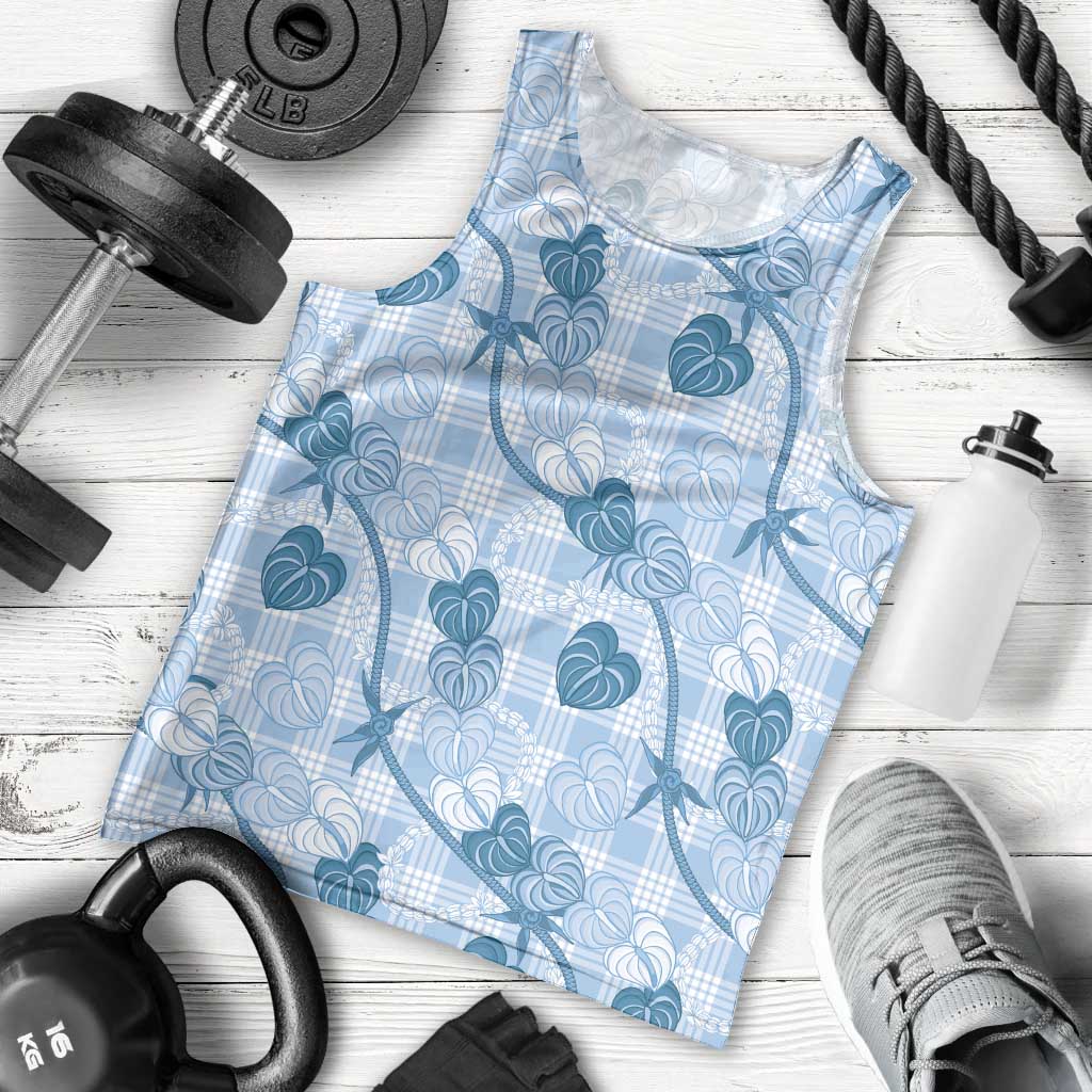 Anthurium Pikake Ti Leaf Palaka Men Tank Top Blue Version