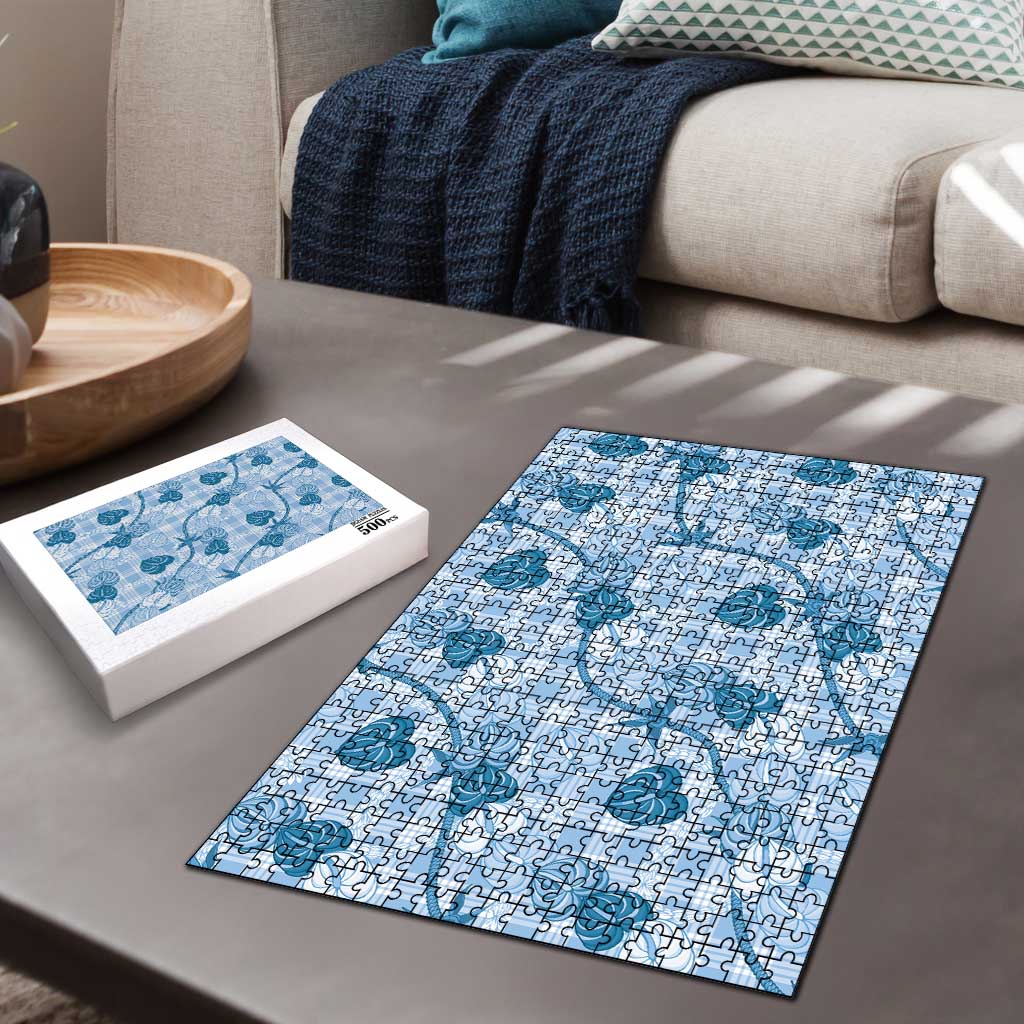 Anthurium Pikake Ti Leaf Palaka Puzzle Blue Version