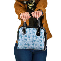 Anthurium Pikake Ti Leaf Palaka Shoulder Handbag Blue Version