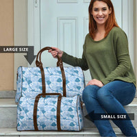 Anthurium Pikake Ti Leaf Palaka Travel Bag Blue Version