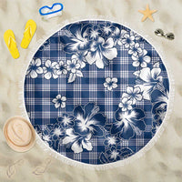 Hibiscus Pakala Cobalt Blue Royal Beach Blanket Tropical Floral Stylized LT01 One Size 150cm Blue - Polynesian Pride